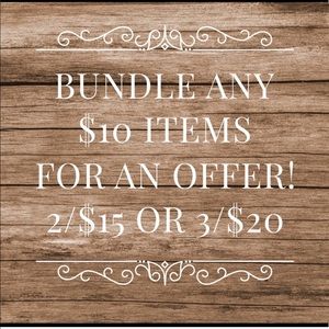 Sale! $10 items are 2/$15 or 3/$20!!!